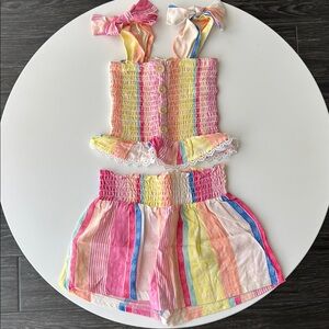 Jessica Simpson Colorful Striped Two-Piece Toddler Set